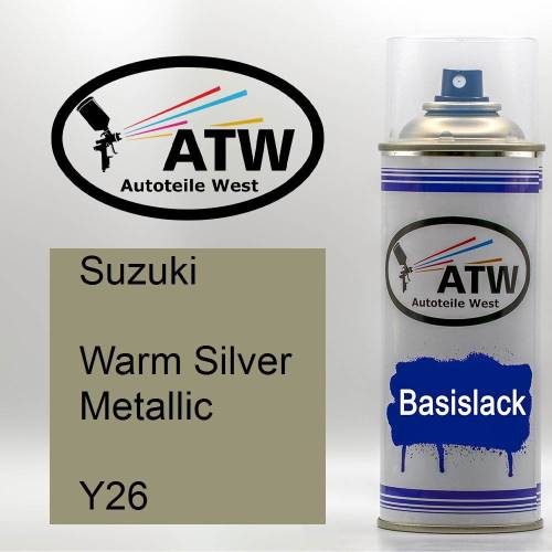 Suzuki, Warm Silver Metallic, Y26: 400ml Sprühdose, von ATW Autoteile West.